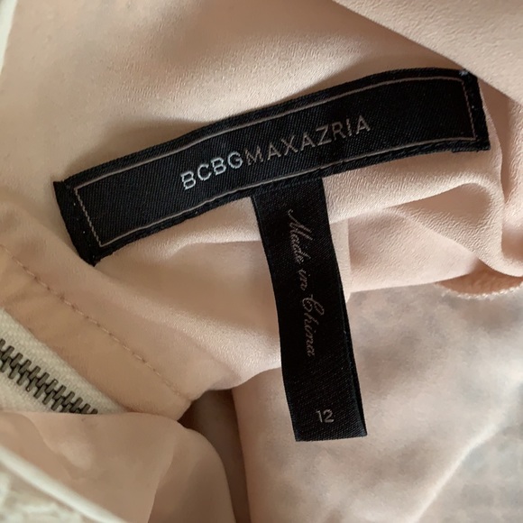 BGBG Max Azaria Blush and White Lace Knee Length Dress Size 12 - Picture 5 of 6